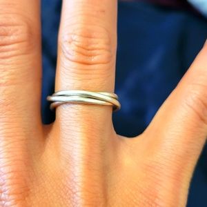 Sterling silver infinity ring.